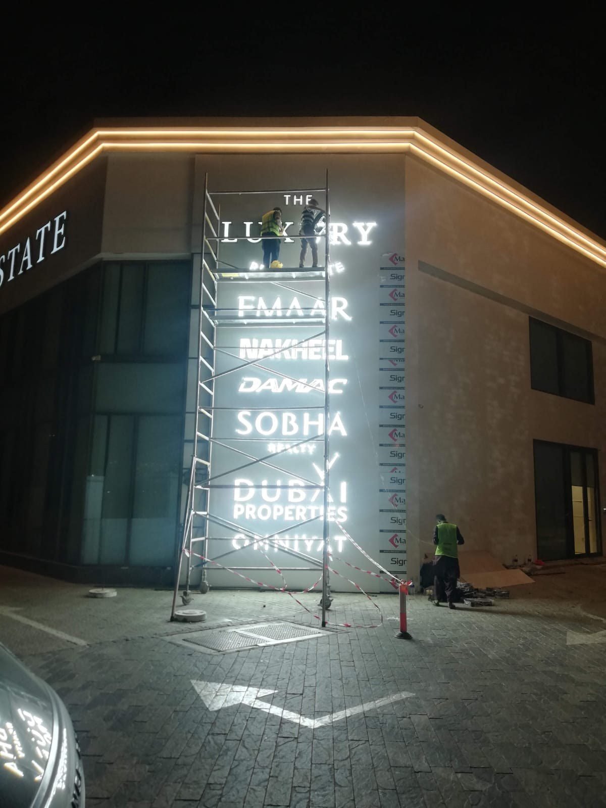 Shop signboard before and after in Dubai
